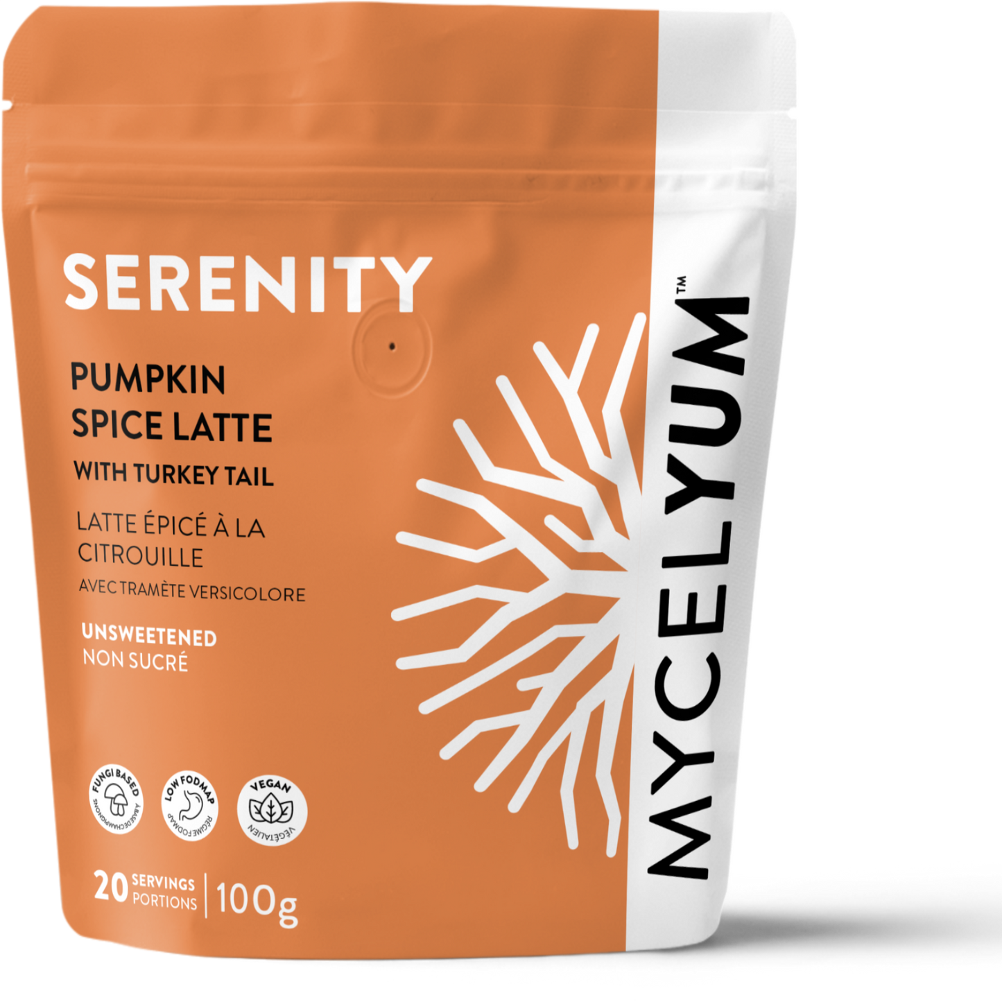 SERENITY Pumpkin Spice Latte Mix with Turkey Tail | Wholesale - Mycelyum Inc.