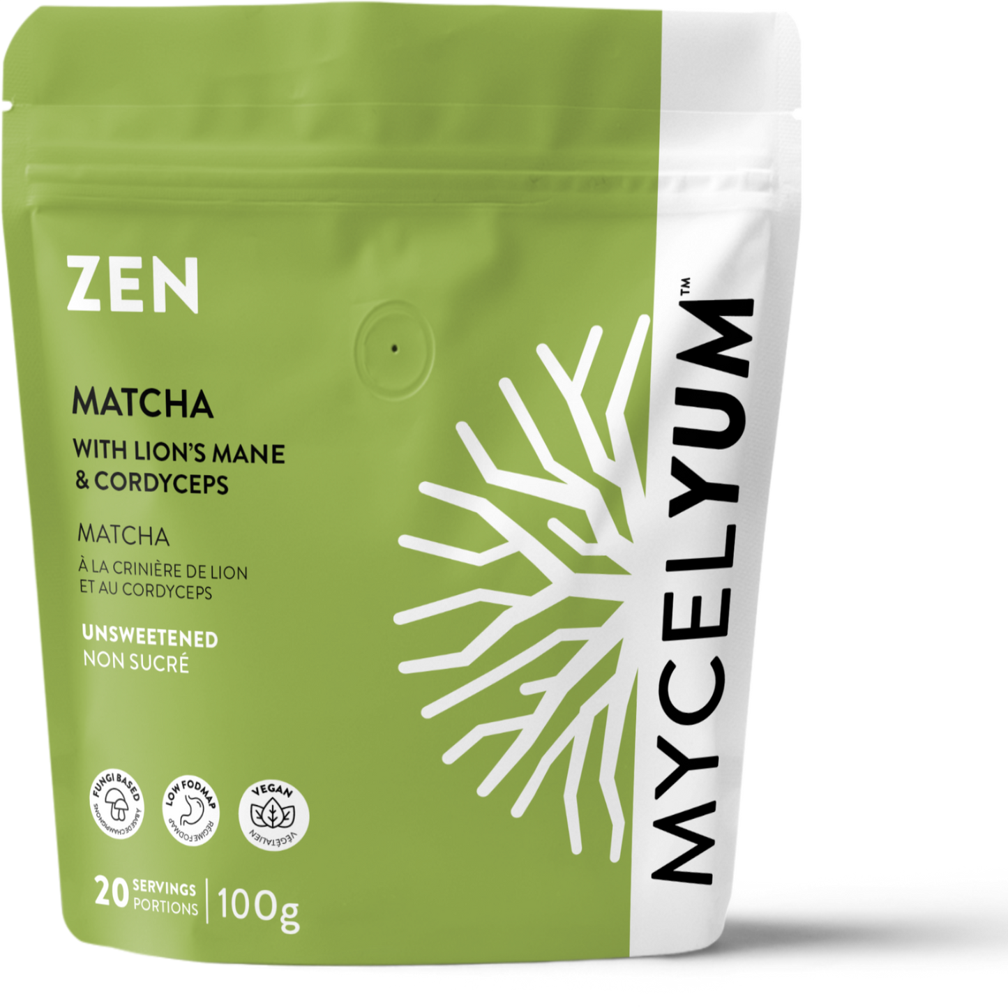 ZEN Matcha Latte Mix with Lion’s Mane & Cordyceps | Wholesale - Mycelyum Inc.